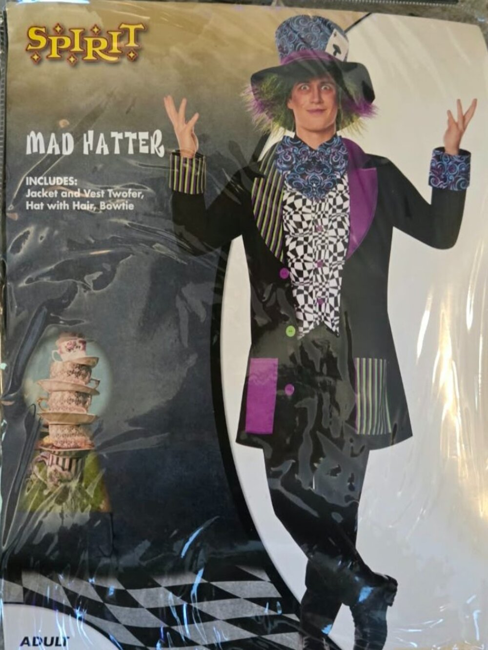 Spirit Halloween Mad Hatter Costume Adult Mens XL Alice in Wonderland NWT
